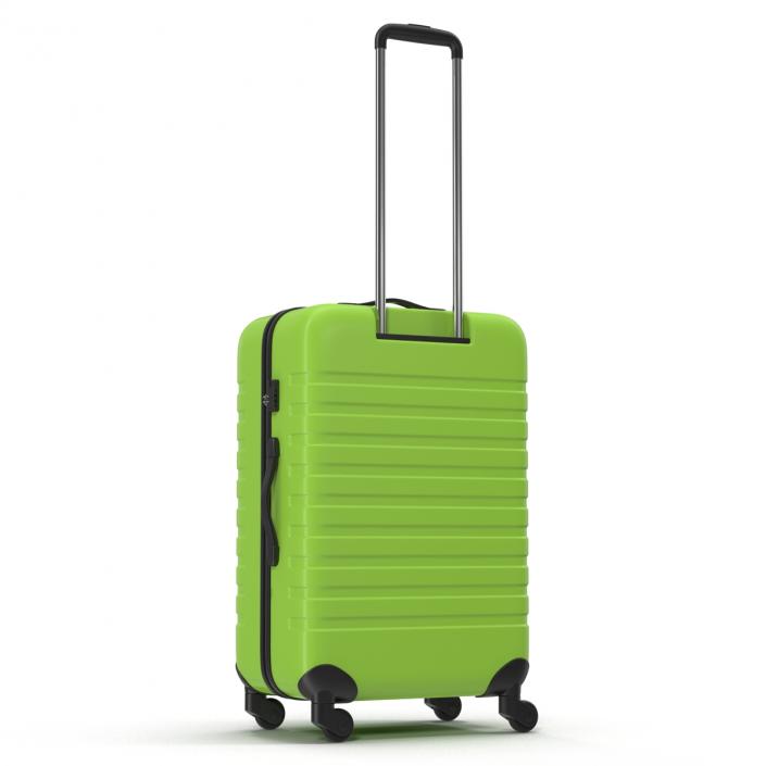 3D Plastic Trolley Luggage Bag Green model