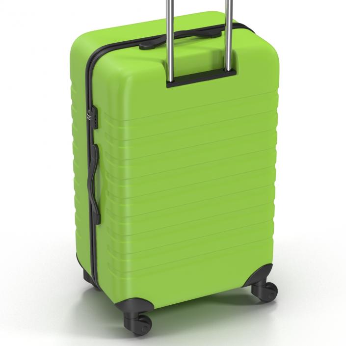 3D Plastic Trolley Luggage Bag Green model