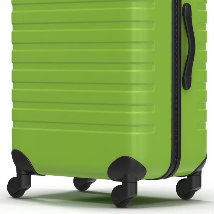 3D Plastic Trolley Luggage Bag Green model