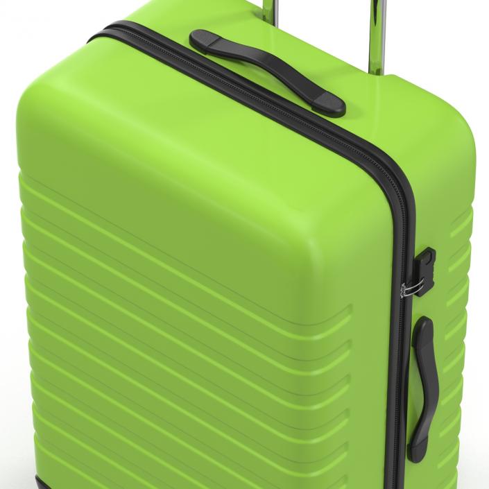 3D Plastic Trolley Luggage Bag Green model