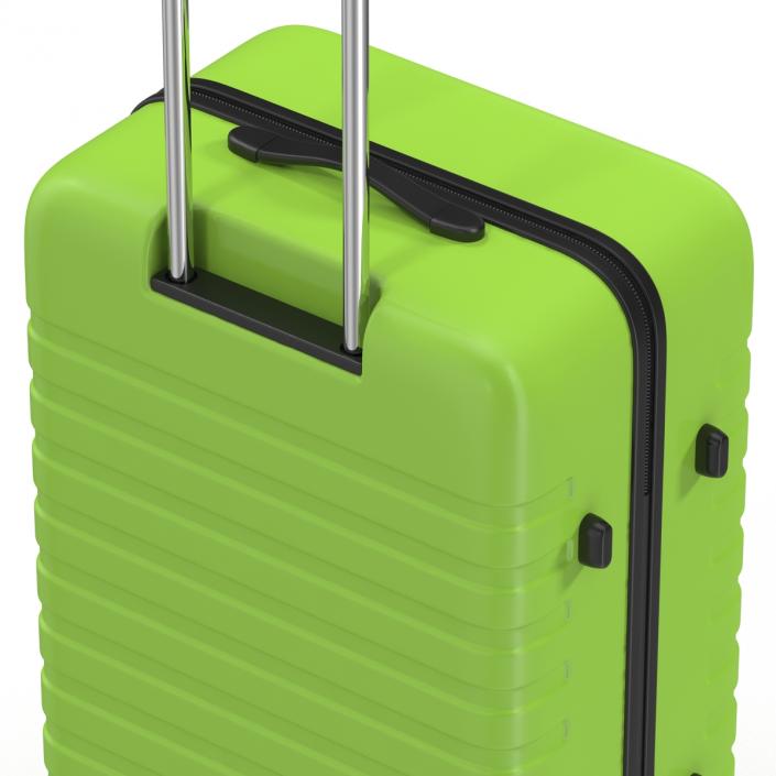 3D Plastic Trolley Luggage Bag Green model