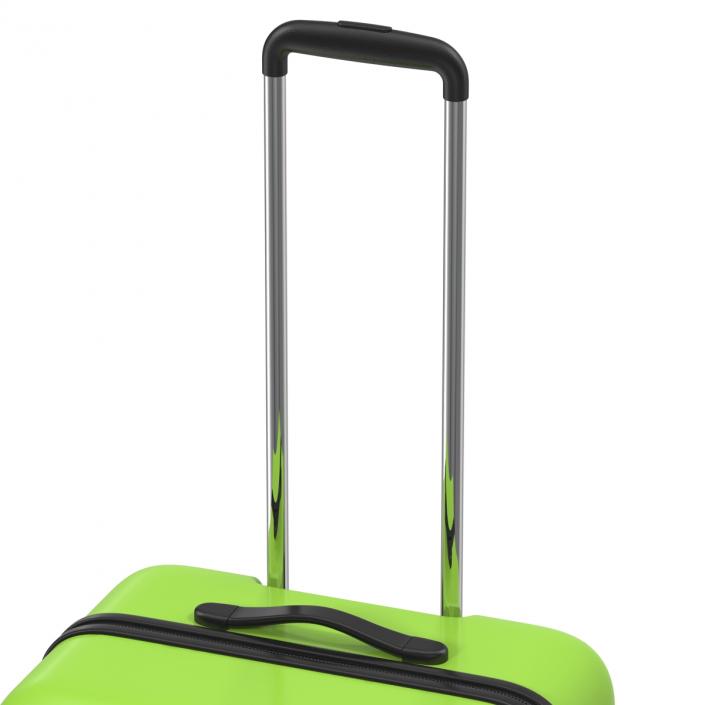 3D Plastic Trolley Luggage Bag Green model