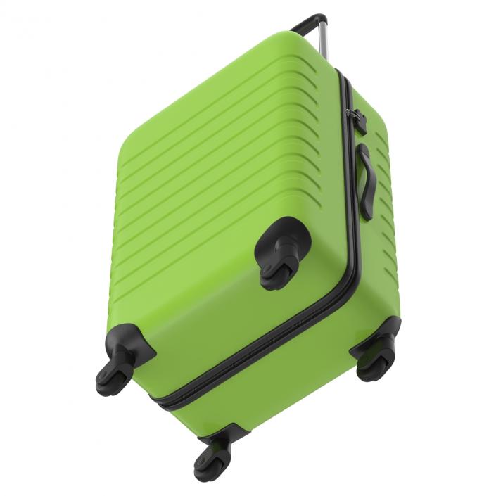 3D Plastic Trolley Luggage Bag Green model