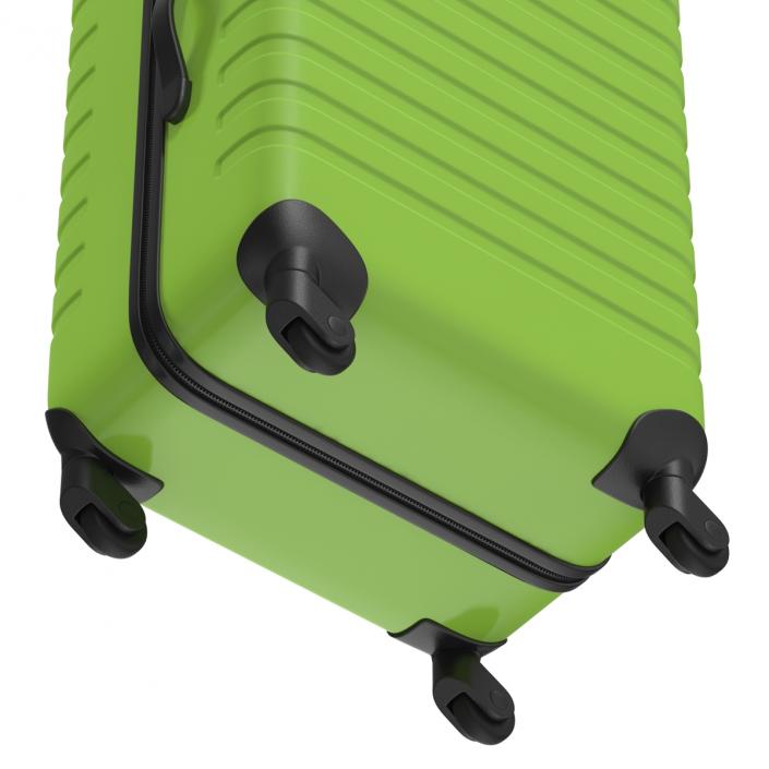 3D Plastic Trolley Luggage Bag Green model