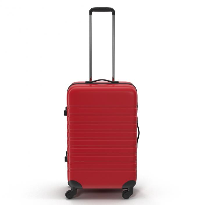 3D Plastic Trolley Luggage Bag Red