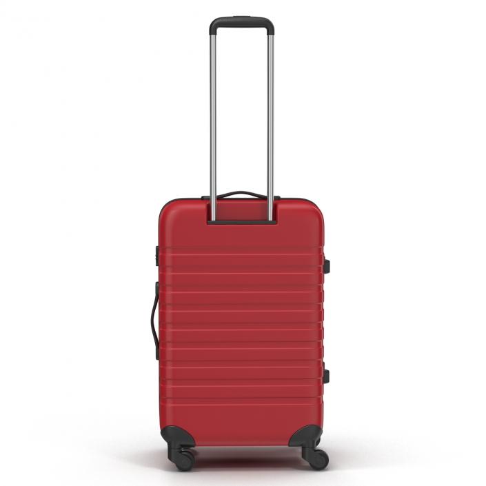 3D Plastic Trolley Luggage Bag Red