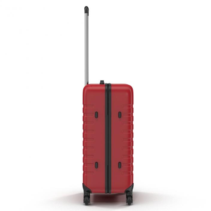 3D Plastic Trolley Luggage Bag Red