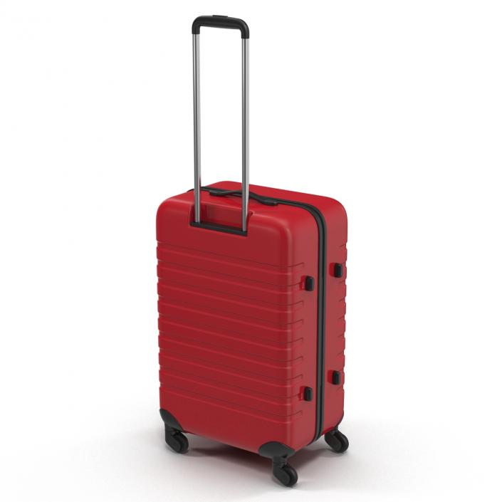 3D Plastic Trolley Luggage Bag Red