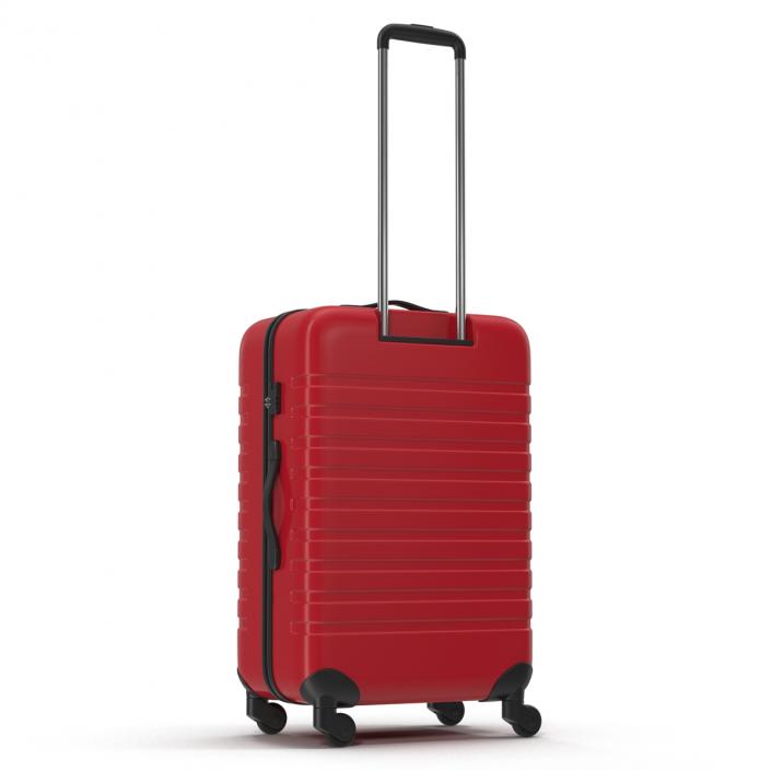 3D Plastic Trolley Luggage Bag Red