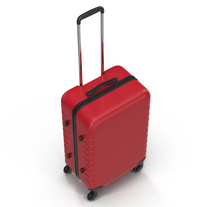 3D Plastic Trolley Luggage Bag Red