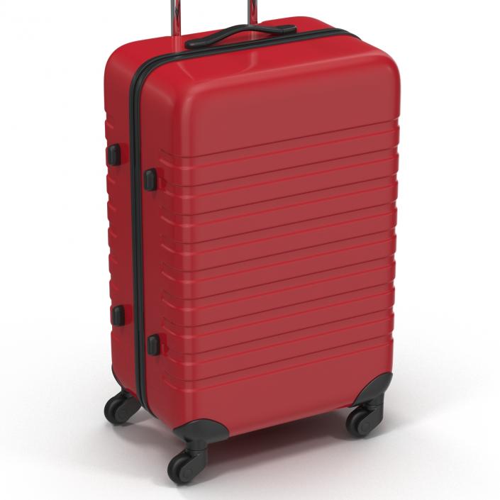 3D Plastic Trolley Luggage Bag Red