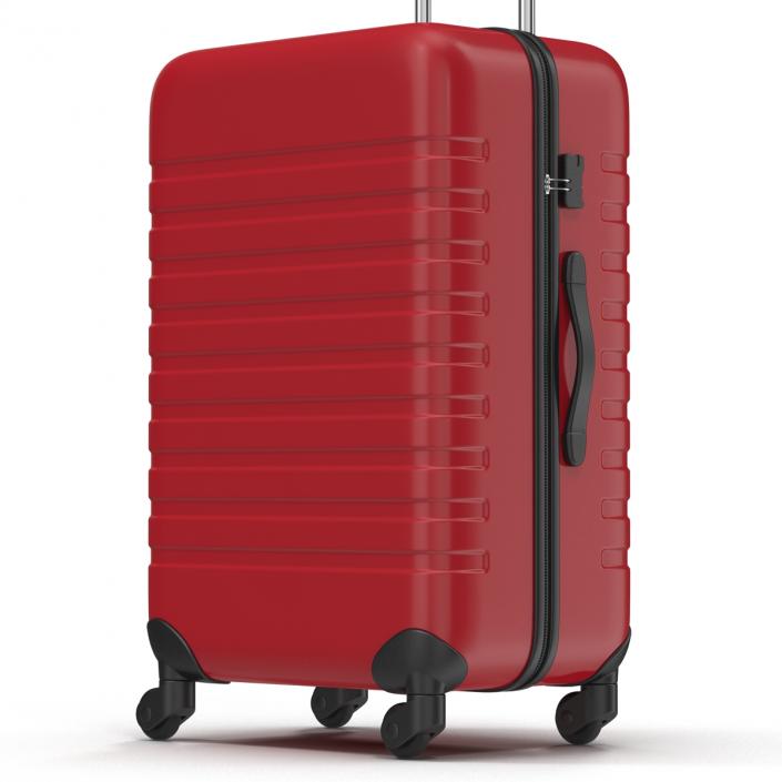 3D Plastic Trolley Luggage Bag Red