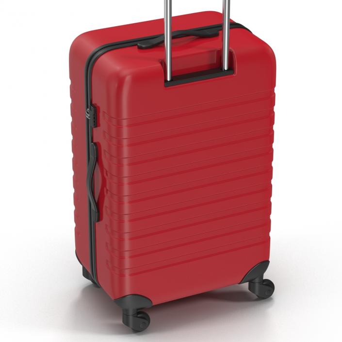 3D Plastic Trolley Luggage Bag Red