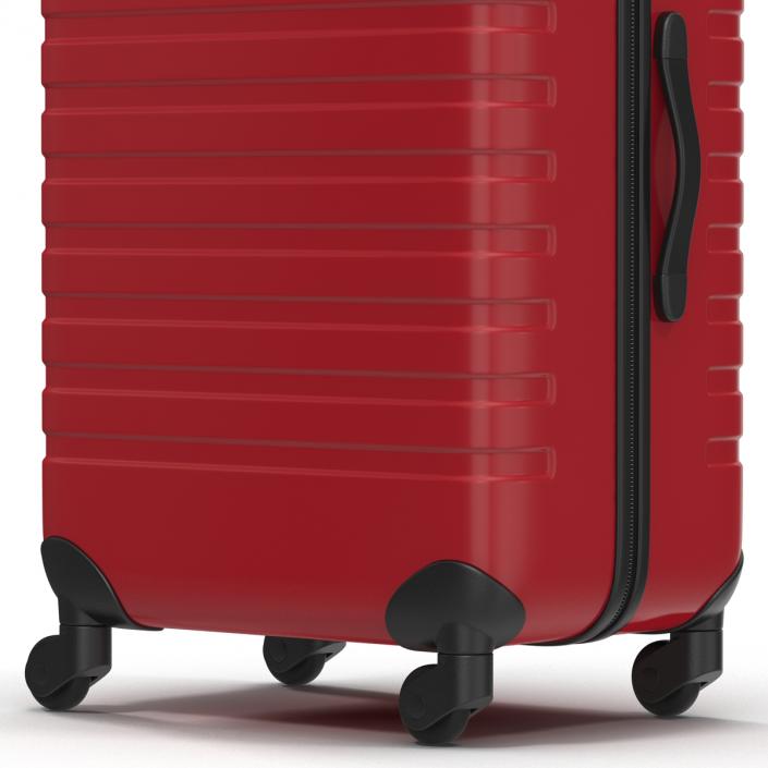 3D Plastic Trolley Luggage Bag Red