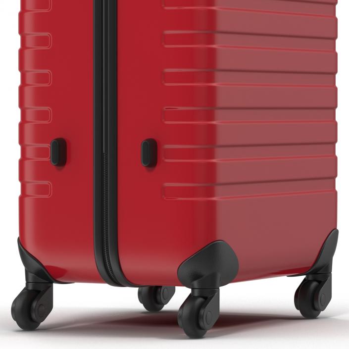 3D Plastic Trolley Luggage Bag Red