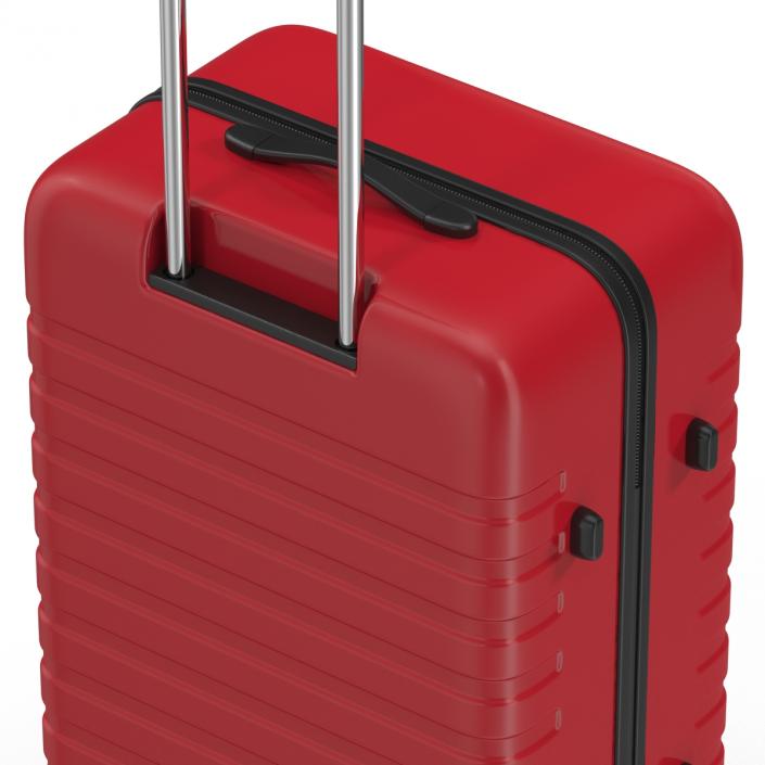 3D Plastic Trolley Luggage Bag Red