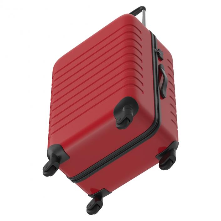 3D Plastic Trolley Luggage Bag Red