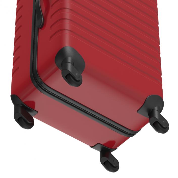 3D Plastic Trolley Luggage Bag Red