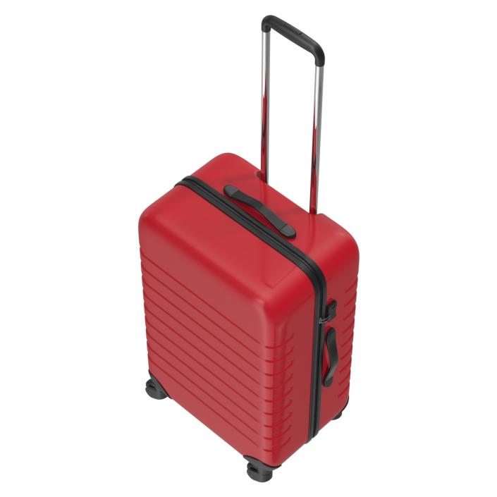 3D Plastic Trolley Luggage Bag Red