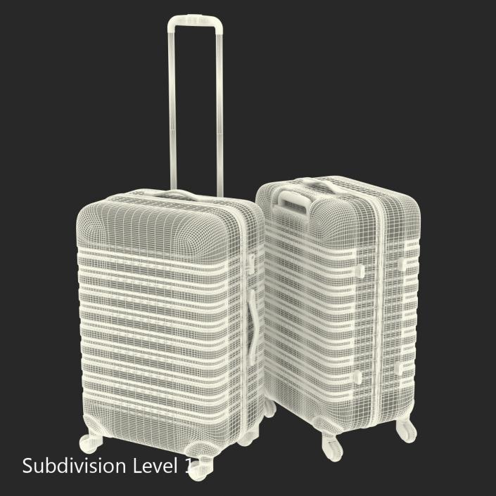 3D Plastic Trolley Luggage Bag Red