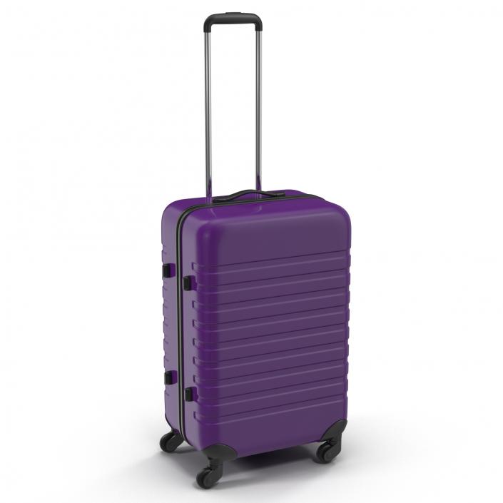 Plastic Trolley Luggage Bag Violet 3D model