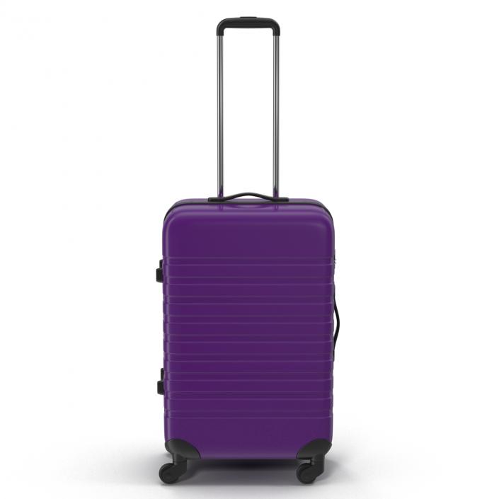 Plastic Trolley Luggage Bag Violet 3D model