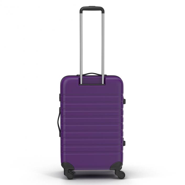 Plastic Trolley Luggage Bag Violet 3D model