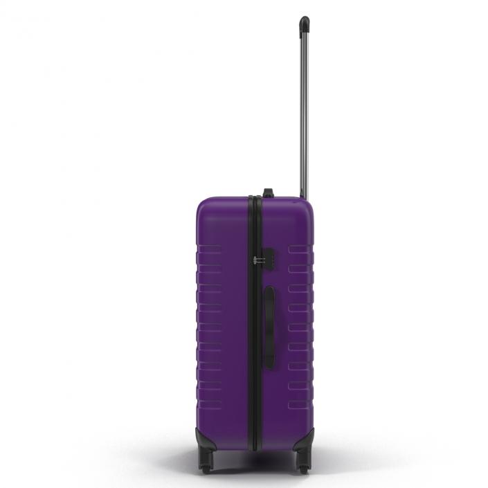 Plastic Trolley Luggage Bag Violet 3D model