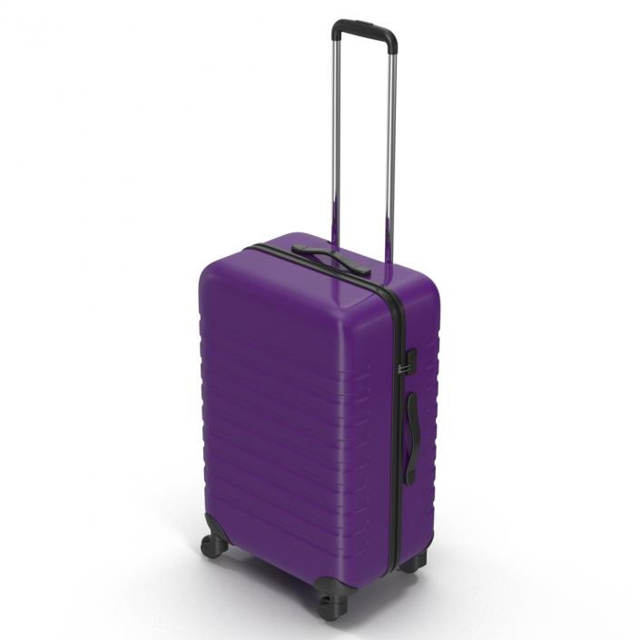 Plastic Trolley Luggage Bag Violet 3D model