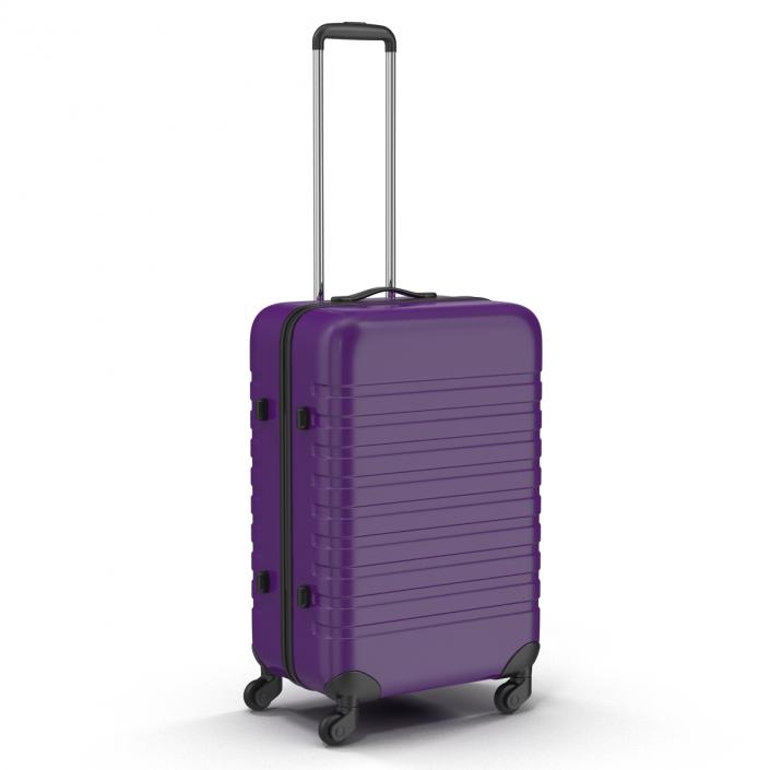 Plastic Trolley Luggage Bag Violet 3D model