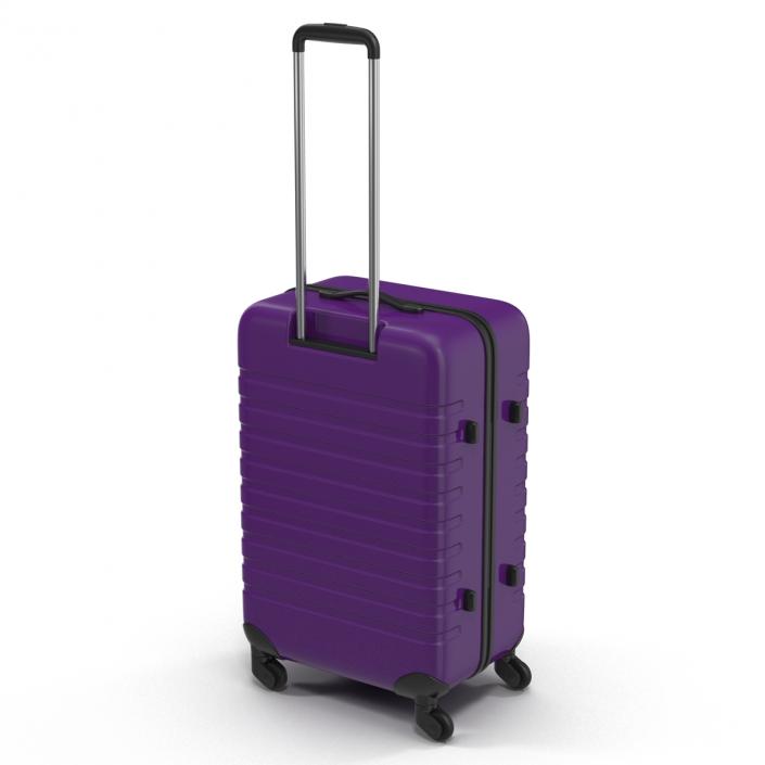 Plastic Trolley Luggage Bag Violet 3D model