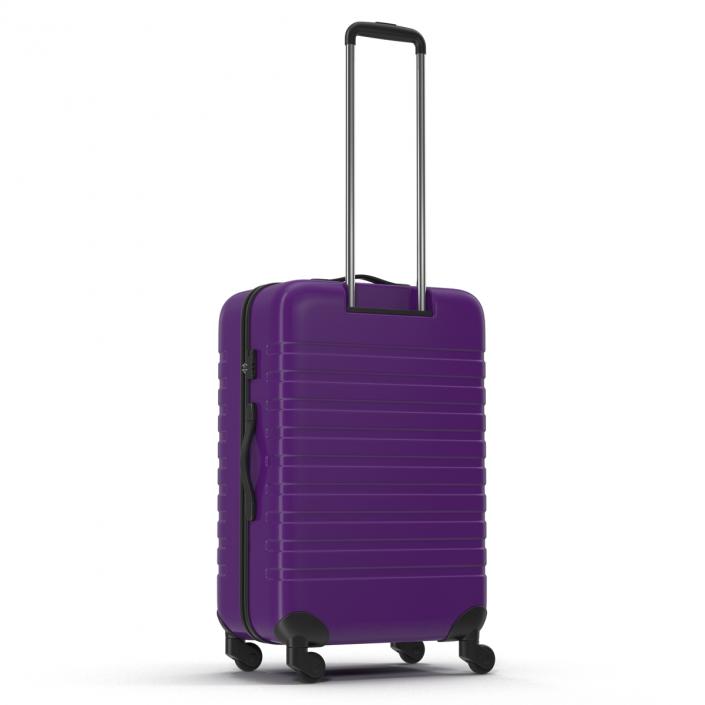 Plastic Trolley Luggage Bag Violet 3D model