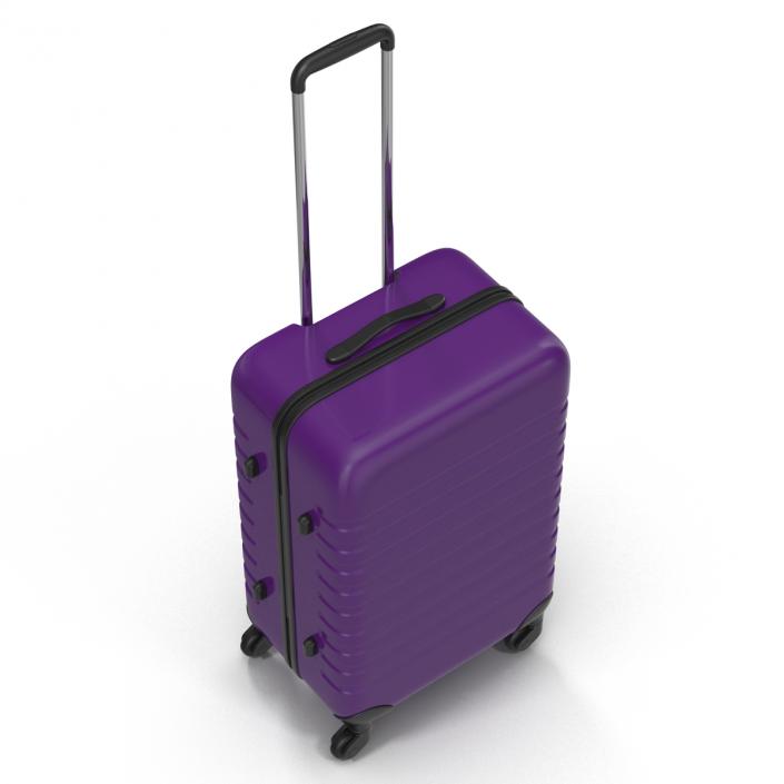 Plastic Trolley Luggage Bag Violet 3D model