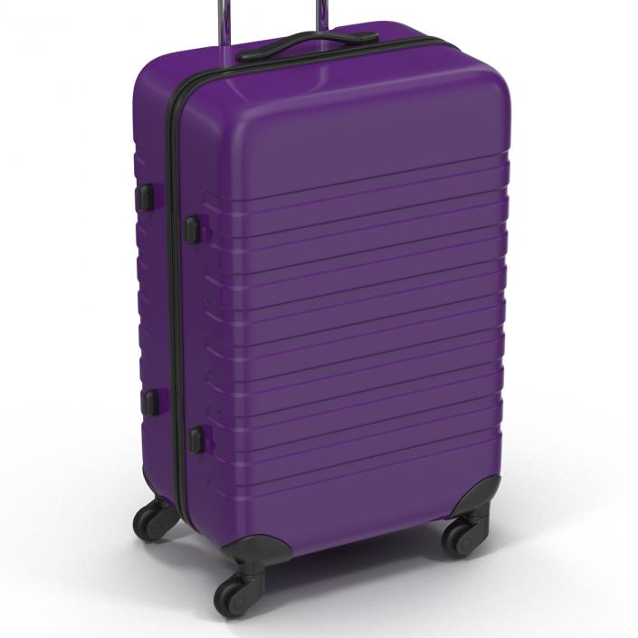 Plastic Trolley Luggage Bag Violet 3D model