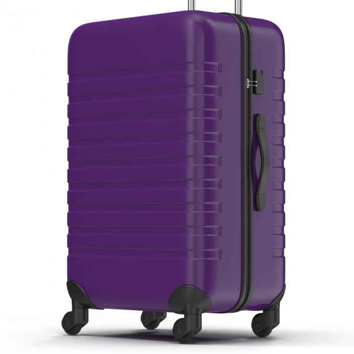 Plastic Trolley Luggage Bag Violet 3D model