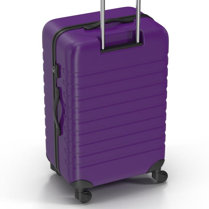 Plastic Trolley Luggage Bag Violet 3D model