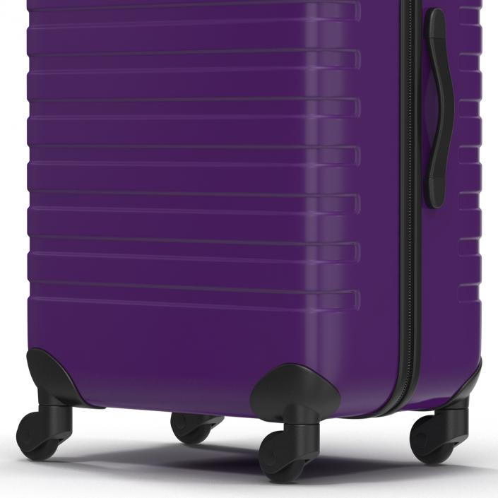 Plastic Trolley Luggage Bag Violet 3D model