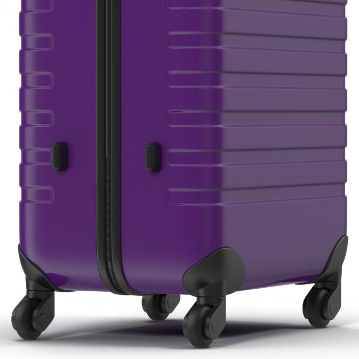 Plastic Trolley Luggage Bag Violet 3D model