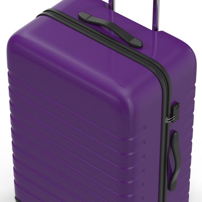 Plastic Trolley Luggage Bag Violet 3D model