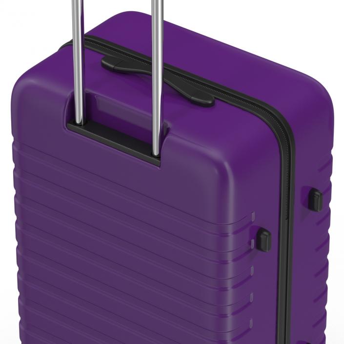 Plastic Trolley Luggage Bag Violet 3D model