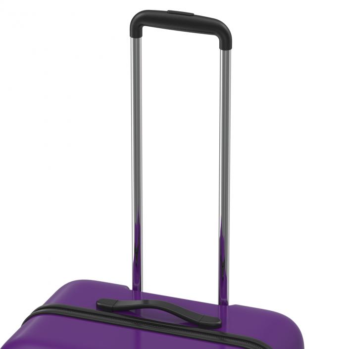 Plastic Trolley Luggage Bag Violet 3D model