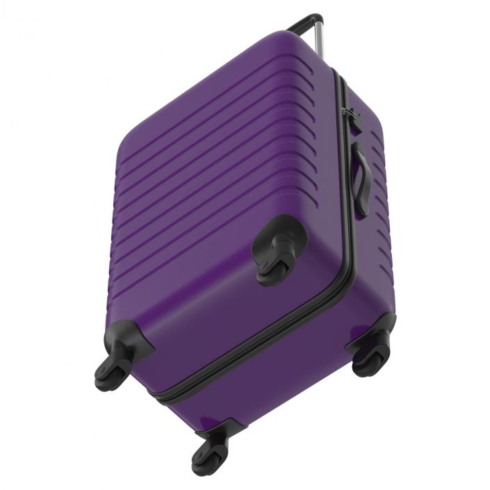 Plastic Trolley Luggage Bag Violet 3D model