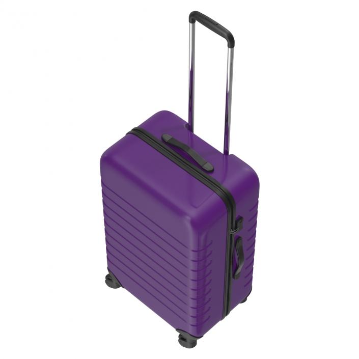 Plastic Trolley Luggage Bag Violet 3D model