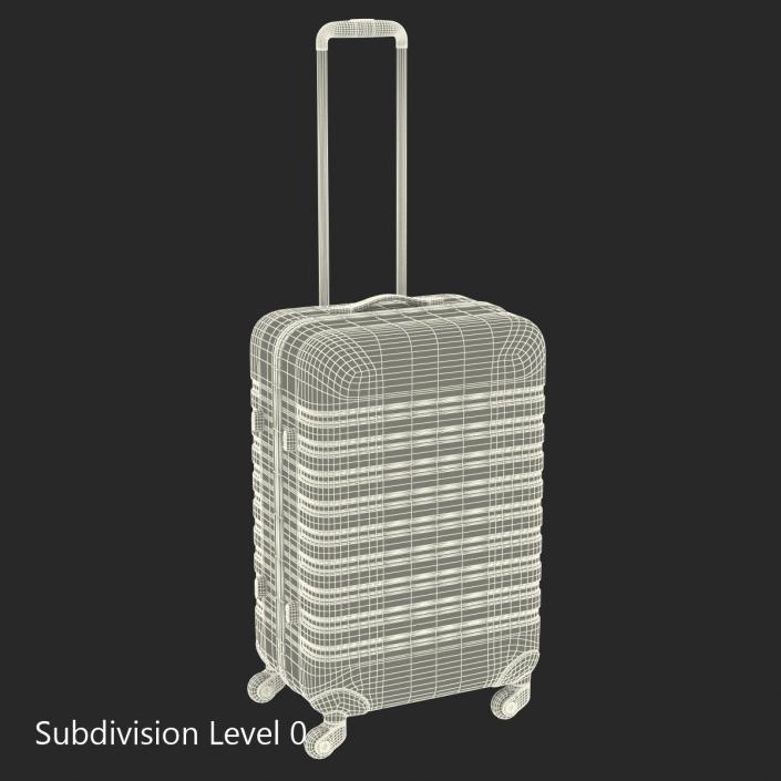 Plastic Trolley Luggage Bag Violet 3D model