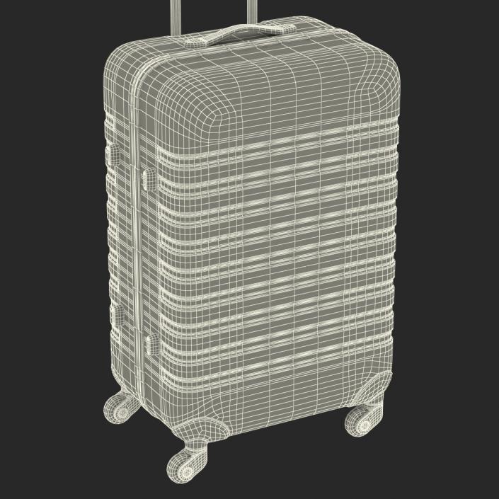 Plastic Trolley Luggage Bag Violet 3D model