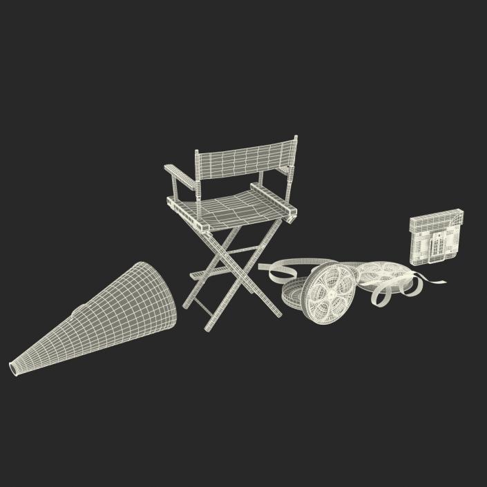 3D Director Chair and Accessories Collection 4 model