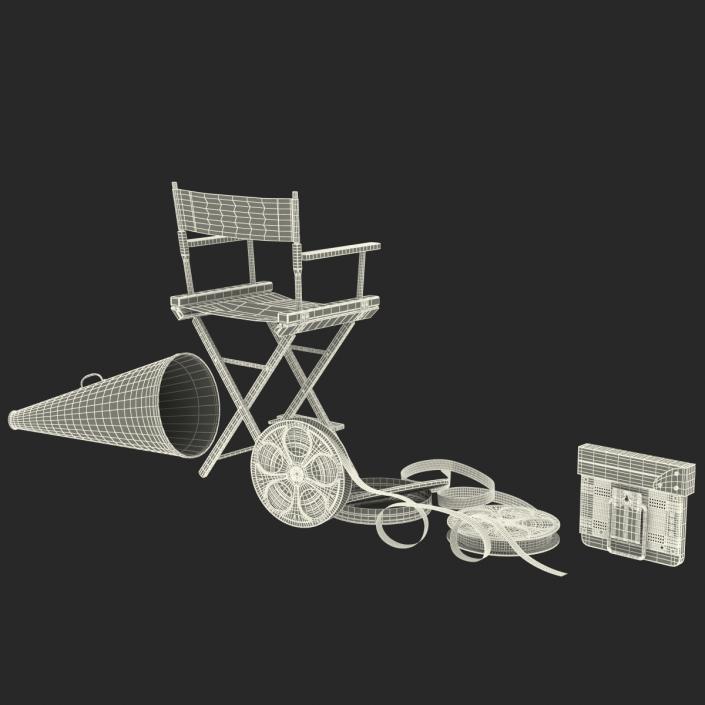 3D Director Chair and Accessories Collection 4 model