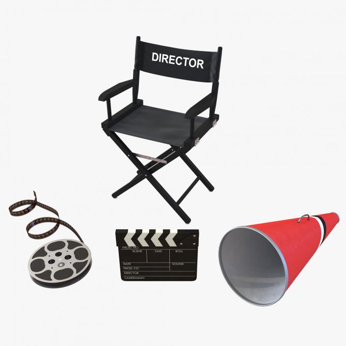 3D Director Chair and Accessories Collection 3 model