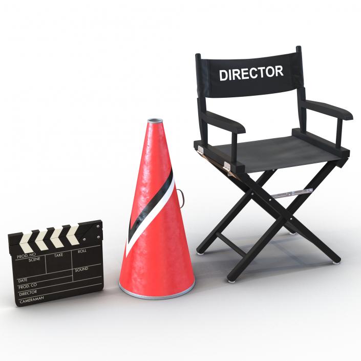 3D Director Chair and Accessories Collection 2 model