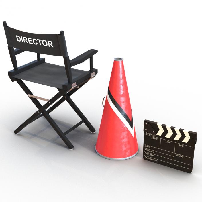 3D Director Chair and Accessories Collection 2 model